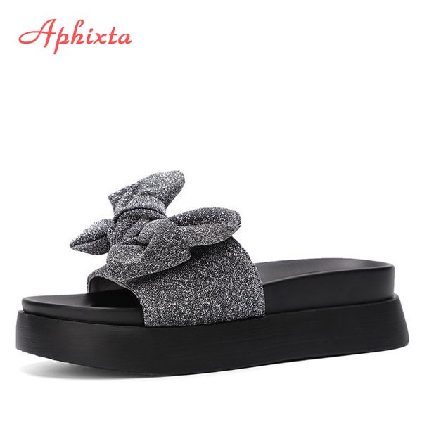 aphixta summer platform bow slippers women slides women sequined shoes wedge slippers butterfly-knot mules beach slides shoes, Black
aphixta summer platform bow slippers women slides women sequined shoes wedge slippers butterfly-knot mules beach slides shoes, Black