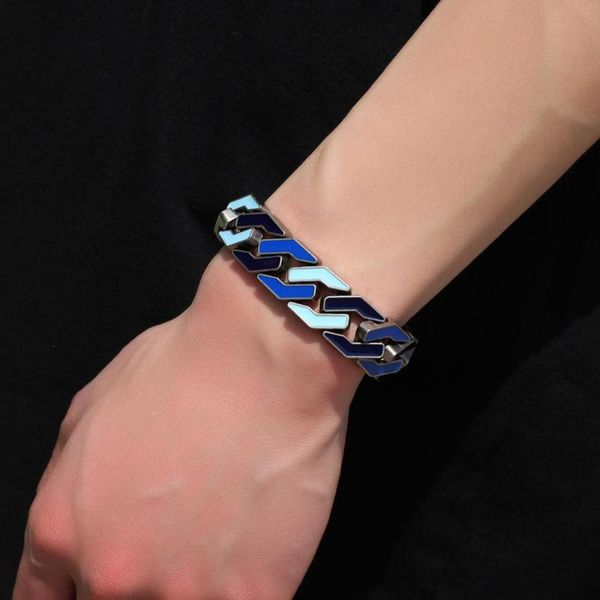 simple hip-hop men's bracelet blue personality retro geometric alloy bracelet jewelry factory direct sales, Black
simple hip-hop men's bracelet blue personality retro geometric alloy bracelet jewelry factory direct sales, Black