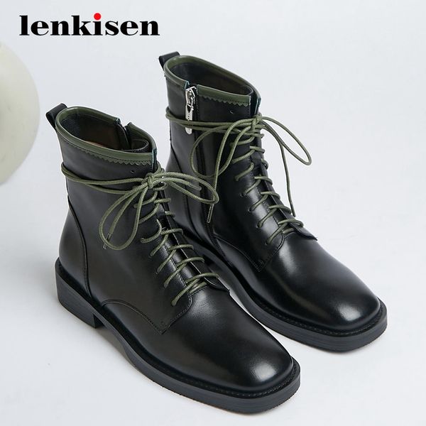 lenkisen western boots genuine leather mixed colors square toe thick med heel zipper beauty lady daily wear cozy ankle boots l42, Black
lenkisen western boots genuine leather mixed colors square toe thick med heel zipper beauty lady daily wear cozy ankle boots l42, Black