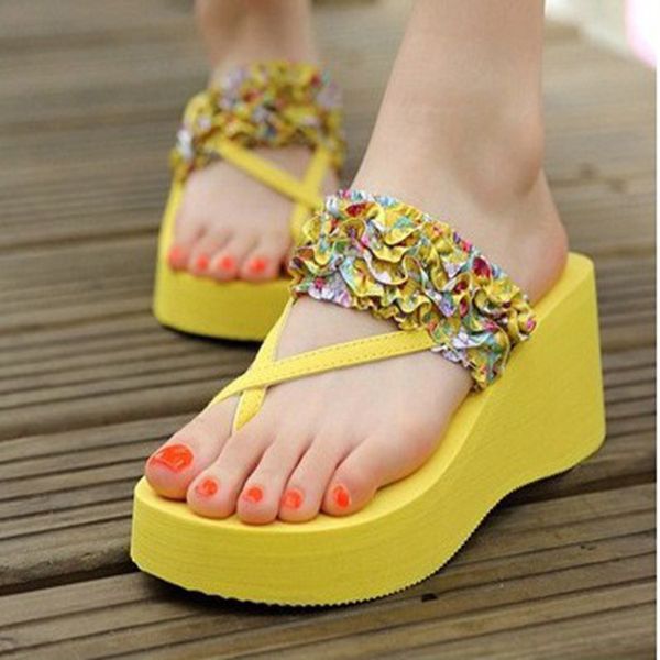 silk fabrics floral wedges heel flip-flops summer high heel slippers fashion sandale, Black
silk fabrics floral wedges heel flip-flops summer high heel slippers fashion sandale, Black