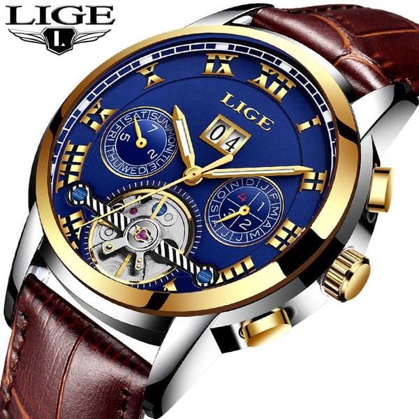 lige men watches automatic mechanical watch men leather business waterproof sport watches relogio masculino+box, Slivery;brown
lige men watches automatic mechanical watch men leather business waterproof sport watches relogio masculino+box, Slivery;brown