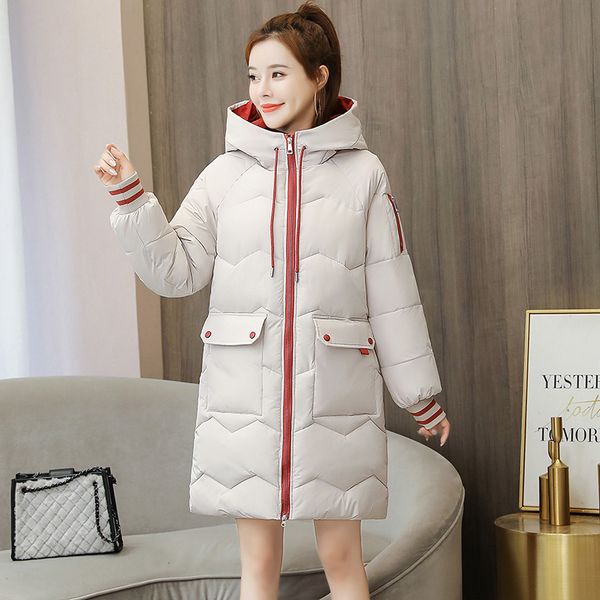 women's down & parkas medium long hooded parka coat sweet winter jacket women 2021 casual elegant full sleeve female office lady, Black
women's down & parkas medium long hooded parka coat sweet winter jacket women 2021 casual elegant full sleeve female office lady, Black