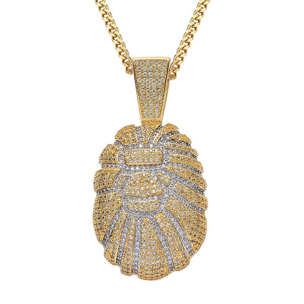 hip hop micro pave cubic zirconia bling out gorilla animal pendant necklaces for men rapper jewelry gold silver