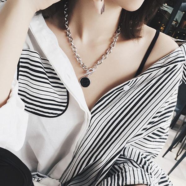 ladies minimalist clavicle chain pendant hip hop simple chain casual short necklace accessories combination, Silver
ladies minimalist clavicle chain pendant hip hop simple chain casual short necklace accessories combination, Silver