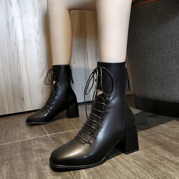rimocy fashion women square high heels ankle boots pu leather zipper lace up shoes woman autumn black beige short botas mujer
rimocy fashion women square high heels ankle boots pu leather zipper lace up shoes woman autumn black beige short botas mujer