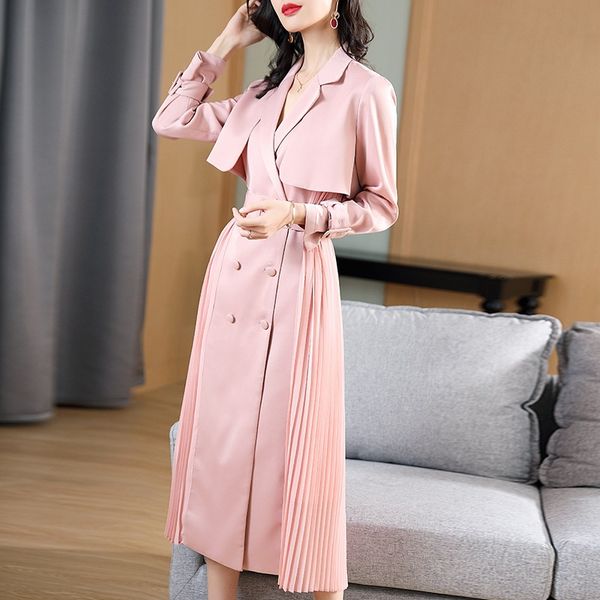 thench coat women's autumn casual stitching belt straight overcoat fashion pleated outwear double-breasted windbreaker sale z633, Tan;black
thench coat women's autumn casual stitching belt straight overcoat fashion pleated outwear double-breasted windbreaker sale z633, Tan;black