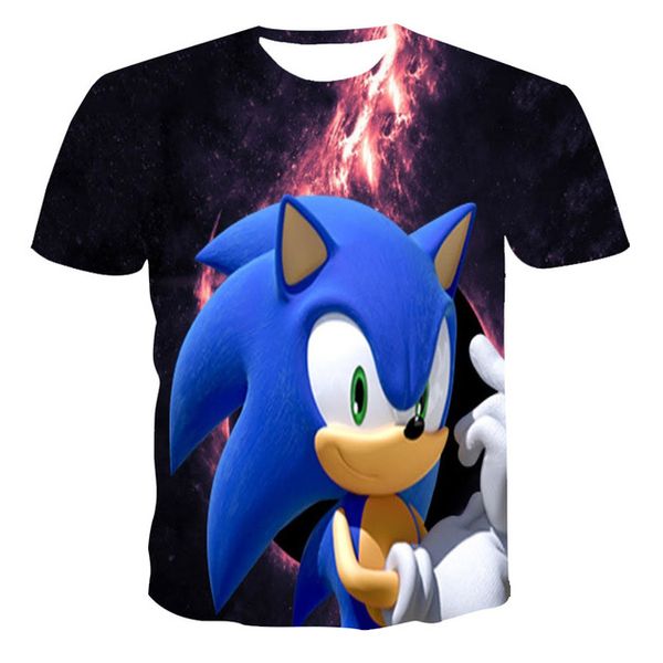 boys cartoon sonic hedgehog blue girls baby 3d print shirts comics plus size hippie men clothing