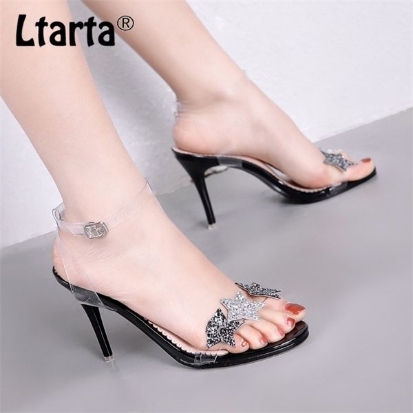 ltarta summer fashion thin heeled a- line with women's sandals transparent cutout high-heeled shoes jxq 0925, Black
ltarta summer fashion thin heeled a- line with women's sandals transparent cutout high-heeled shoes jxq 0925, Black