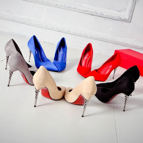 elegance2020 decent four seasons suede pointed high 10cm thin heel shallow mouth red women's single black work shoes
elegance2020 decent four seasons suede pointed high 10cm thin heel shallow mouth red women's single black work shoes