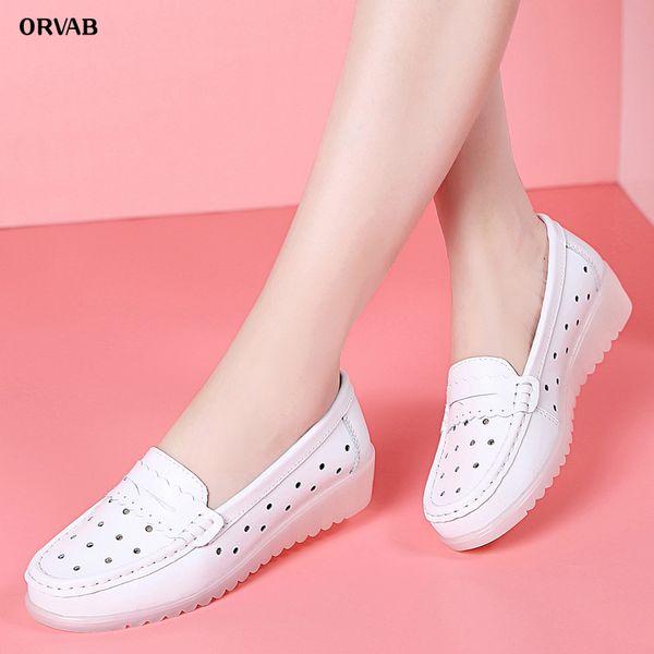 ladies shoes genuine leather slip-on flat shoes women soft comfortable sneakers women work non-slip summer holes loafers 2, Black
ladies shoes genuine leather slip-on flat shoes women soft comfortable sneakers women work non-slip summer holes loafers 2, Black