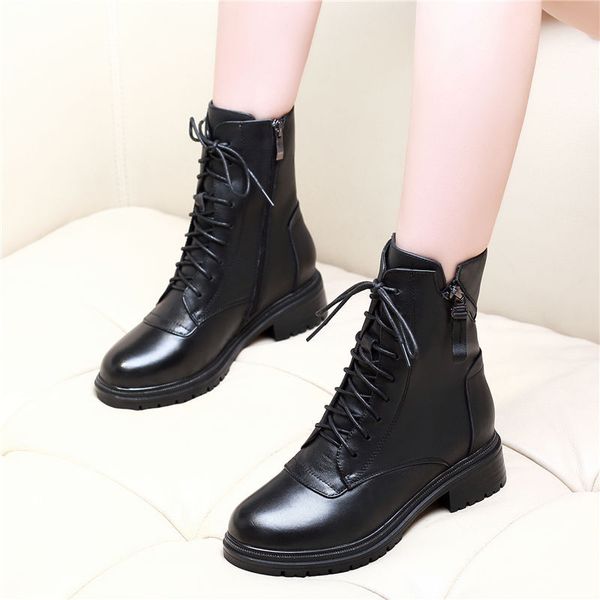 boots winter autumn mid calf lace up med square heeled women black split leather mujer zipper ladies shoes z0082
boots winter autumn mid calf lace up med square heeled women black split leather mujer zipper ladies shoes z0082