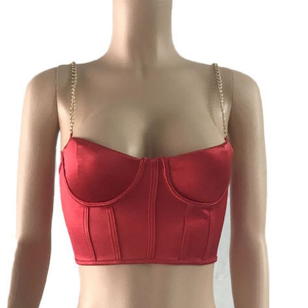 2020 women slim short metal chain small sling vest solid color summer tank lady casual, White
2020 women slim short metal chain small sling vest solid color summer tank lady casual, White