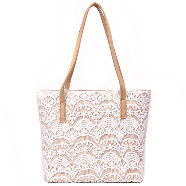 new korean version of simple lace embroidered portable fashion shoulder bag