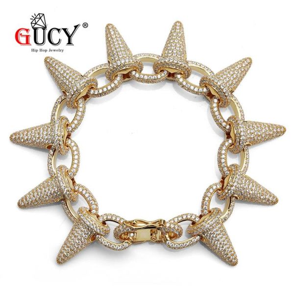gucy iced out heavy punk rivet hip hop bracelet bling cubic zircon men's charm spikes bracelets gold silver color christmas gift, Black
gucy iced out heavy punk rivet hip hop bracelet bling cubic zircon men's charm spikes bracelets gold silver color christmas gift, Black