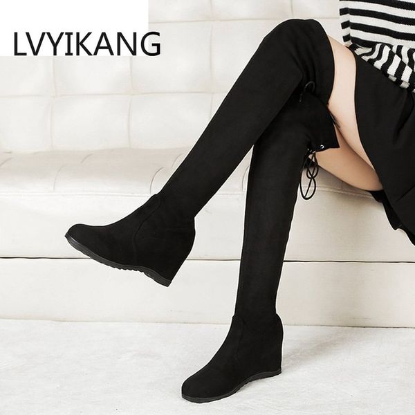 women boots fashion over knee boots ladies increased over elastic stretch platform shoes boot female comfortable shoes 2020, Black
women boots fashion over knee boots ladies increased over elastic stretch platform shoes boot female comfortable shoes 2020, Black