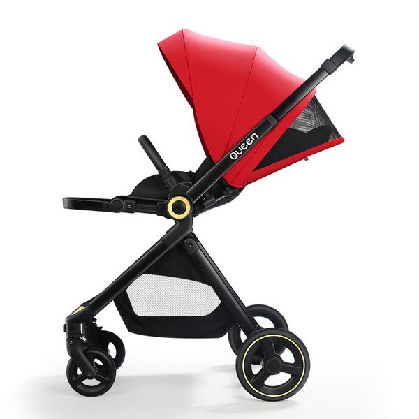 Two-way One Click Quick Folding High View Baby Stroller Light Aluminum Frame Can Get On The Plane