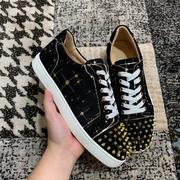 embroidery jiunior spikes red bottom sneakers shoes for women,men couple luxurious brands skateboard casual shoes eu35-47, Black
embroidery jiunior spikes red bottom sneakers shoes for women,men couple luxurious brands skateboard casual shoes eu35-47, Black