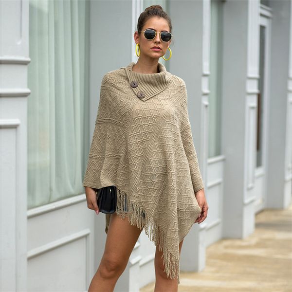 women's sweater herren designer pullover solid fringe asymmetric v-neck knitted sweater hollow cloak shawl style popular casual fashion, Black
women's sweater herren designer pullover solid fringe asymmetric v-neck knitted sweater hollow cloak shawl style popular casual fashion, Black