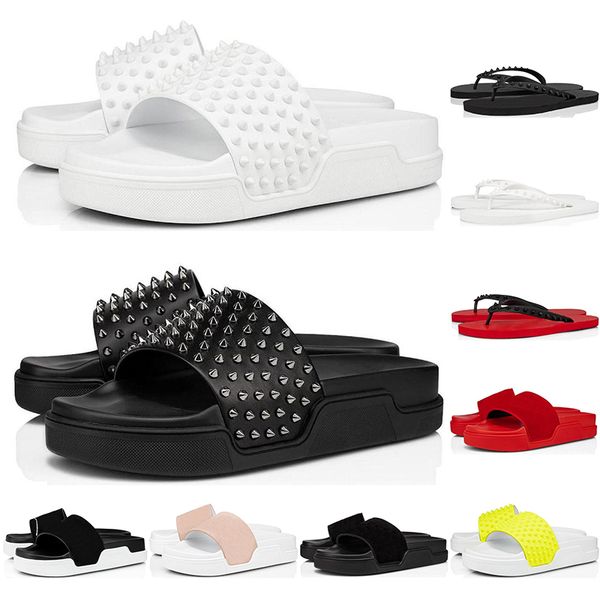 new fashion men flip flops red bottom spikes summer slippers triple black white yellow slides house outdoor mens sandals 38-46
new fashion men flip flops red bottom spikes summer slippers triple black white yellow slides house outdoor mens sandals 38-46