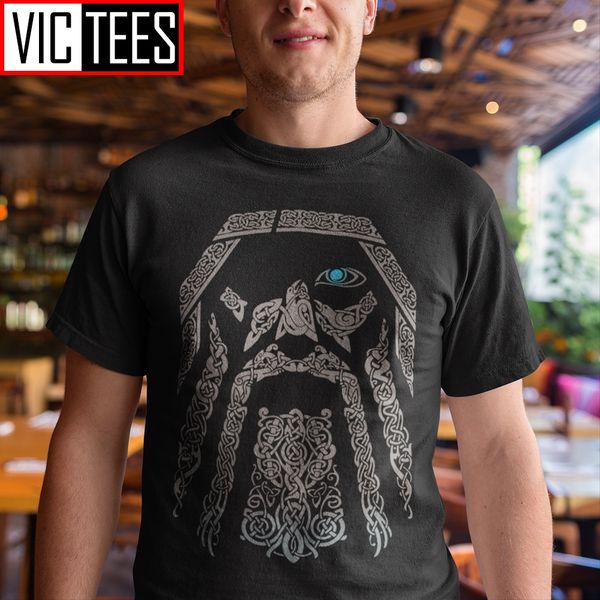 men t shirt vikings odin men 100% cotton tees father gift retro t-shirt plus size