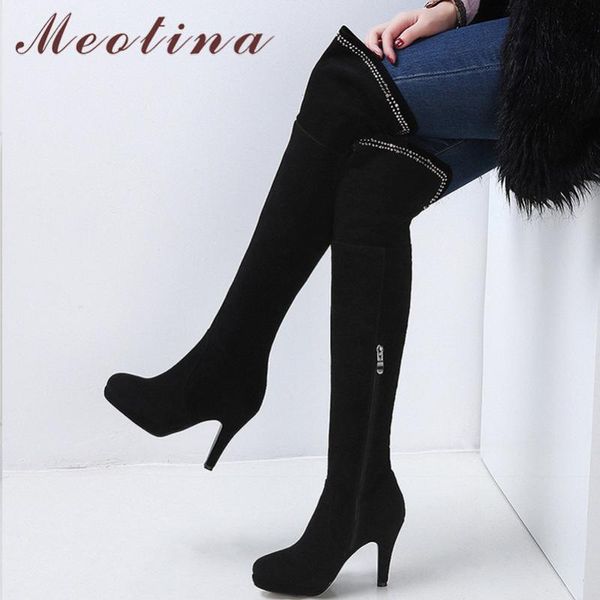 meotina winter thigh high boots women cow suede zip thin heel over the knee boots crystal super high heel shoes lady fall 34-39, Black
meotina winter thigh high boots women cow suede zip thin heel over the knee boots crystal super high heel shoes lady fall 34-39, Black