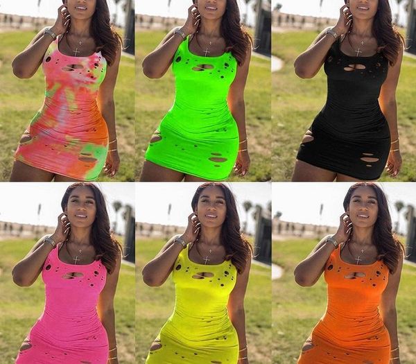 women summer ripped designer dresses sleeveless vest mini short dress fashion party streetwear nightclub plus size womens clothing, Black;gray
women summer ripped designer dresses sleeveless vest mini short dress fashion party streetwear nightclub plus size womens clothing, Black;gray