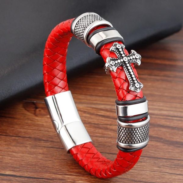 charm bracelets red genuine leather bracelet for men jewelry stainless steel infinity bangle magnetic clasp braid trendy chain male, Golden;silver
charm bracelets red genuine leather bracelet for men jewelry stainless steel infinity bangle magnetic clasp braid trendy chain male, Golden;silver