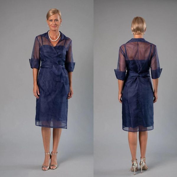 navy mother of the bride dresses half long sleeves v neck knee length mother's dress custom made wedding guest gowns, Black;red
navy mother of the bride dresses half long sleeves v neck knee length mother's dress custom made wedding guest gowns, Black;red