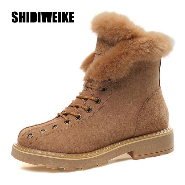 women's boots 2020 winter new genuine leather warm fur snow tooling short boots shoes non-slip women v170, Black
women's boots 2020 winter new genuine leather warm fur snow tooling short boots shoes non-slip women v170, Black