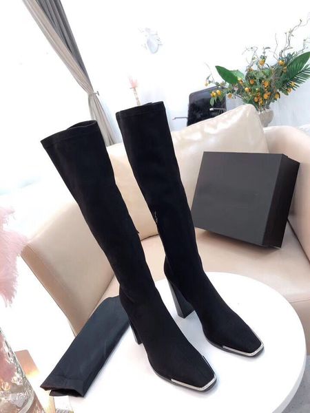 new fashion boots high heels leather suede elastic boots heavy heel metal woman shoes zipper luxury high boots large size 35-41, Black
new fashion boots high heels leather suede elastic boots heavy heel metal woman shoes zipper luxury high boots large size 35-41, Black