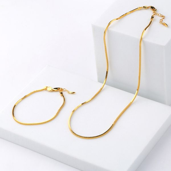 european and american small group design s925 silver color snake bone chain necklace bracelet women simple versatile clavicle, Golden;silver
european and american small group design s925 silver color snake bone chain necklace bracelet women simple versatile clavicle, Golden;silver