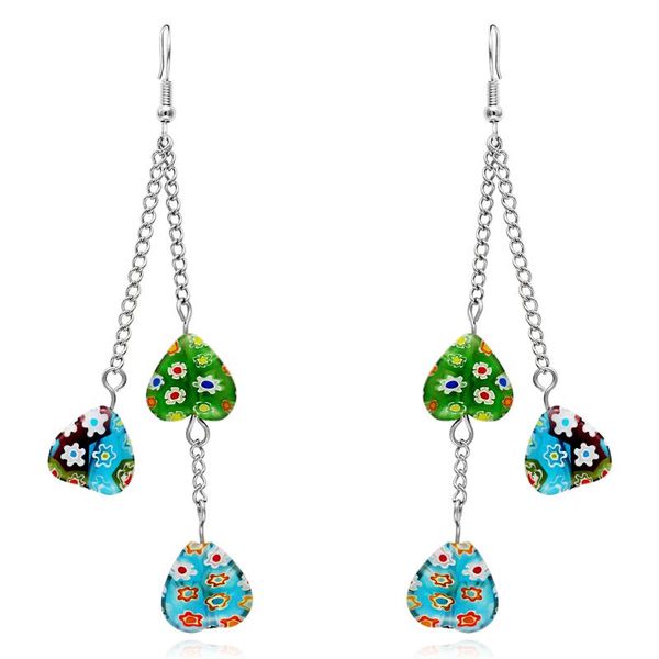 dangle & chandelier handmade murano glass heart pendant long chain earrings trendy tassel resin for women fashion, Silver
dangle & chandelier handmade murano glass heart pendant long chain earrings trendy tassel resin for women fashion, Silver