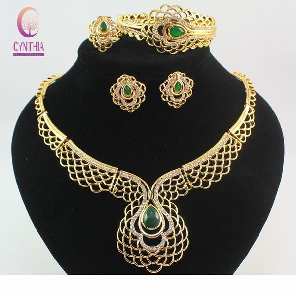 women 18k gold plated austrian crystal emerald flower ethiopian fine jewelry sets fashion african necklace wedding bridal set, Black 
women 18k gold plated austrian crystal emerald flower ethiopian fine jewelry sets fashion african necklace wedding bridal set, Black
