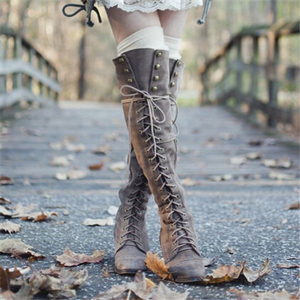 2020 classic low heel grey black leather cowboy women boots retro autumn winter lace up knee high boots shoes woman botas mujer
2020 classic low heel grey black leather cowboy women boots retro autumn winter lace up knee high boots shoes woman botas mujer