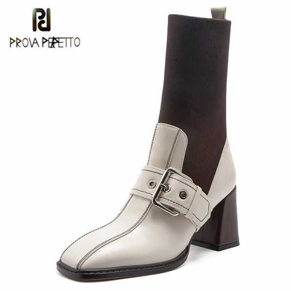 prova perfetto high heel boots women colour mixture square toe buckle retro boots autumn genuine leather mid botas mujer, Black
prova perfetto high heel boots women colour mixture square toe buckle retro boots autumn genuine leather mid botas mujer, Black