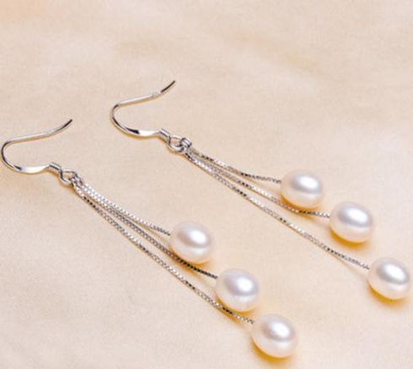 7-8mm white natural freshwater pearl drop earrings 925 silver earrings 3 pearl drop01, Golden;silver
7-8mm white natural freshwater pearl drop earrings 925 silver earrings 3 pearl drop01, Golden;silver