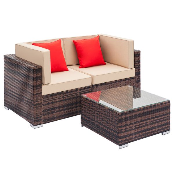 3 шт. комплект модульного дивана rattan включает в себя 1 журнальный столик и 2 угловых дивана на открытом воздухе диван-досуг набор коричне
3 шт. комплект модульного дивана rattan включает в себя 1 журнальный столик и 2 угловых дивана на открытом воздухе диван-досуг набор коричне