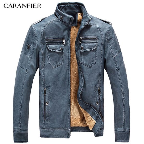 men fleece thick leather jacket casual outerwear fashion businessmen style buttons stand collar warm windproof coat, Black
men fleece thick leather jacket casual outerwear fashion businessmen style buttons stand collar warm windproof coat, Black