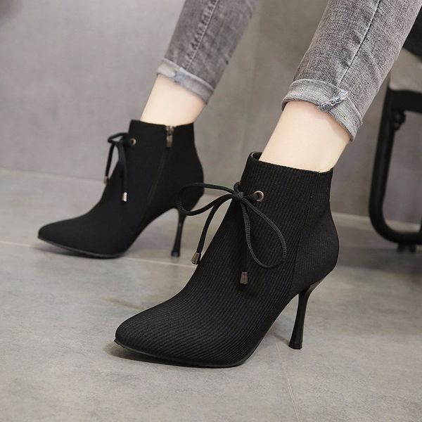 2020 high heels socks boots women stretch fabric elastic high heels heel pointed toe ankle boots shoes woman boat m1540, Black
2020 high heels socks boots women stretch fabric elastic high heels heel pointed toe ankle boots shoes woman boat m1540, Black