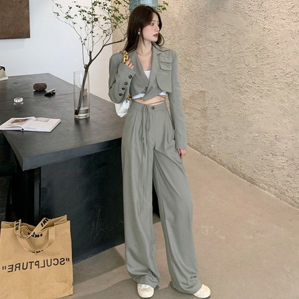 cold style socialite temperament women's autumn new french navel small mop suit casual mop pants two-piece suit vzuqr, Gray
cold style socialite temperament women's autumn new french navel small mop suit casual mop pants two-piece suit vzuqr, Gray