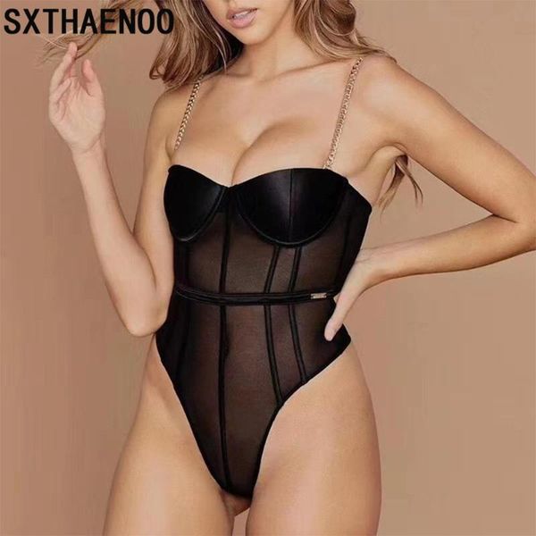 sxthaenoo black mesh transparent bodysuit metal chain straps backless bodysuits bodycon jumpsuit fashion club party, Black;white
sxthaenoo black mesh transparent bodysuit metal chain straps backless bodysuits bodycon jumpsuit fashion club party, Black;white