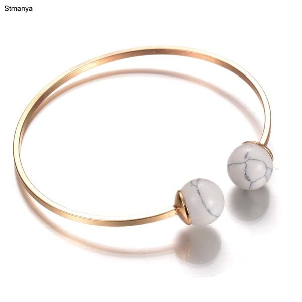 bangle fashion punk jewelry women open cuff bangles with double white faux stone ball bracelet b1002, Black
bangle fashion punk jewelry women open cuff bangles with double white faux stone ball bracelet b1002, Black