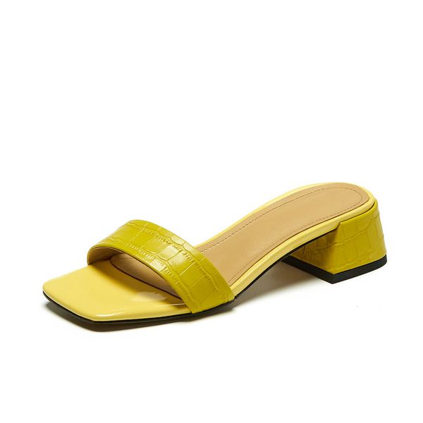 brand women slipper summer cow leather shoes square med heel women slippers open toe slipper, Black
brand women slipper summer cow leather shoes square med heel women slippers open toe slipper, Black
