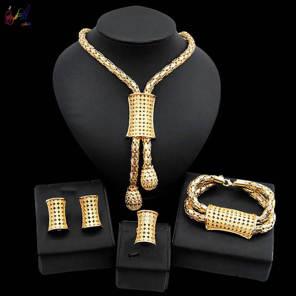 yulaili bridal african jewelry sets fashion gold necklace earrings ring zircon bridesmaid dubai gold jewelry sets for women, Black
yulaili bridal african jewelry sets fashion gold necklace earrings ring zircon bridesmaid dubai gold jewelry sets for women, Black