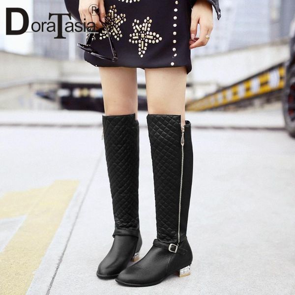 doratasia female fashion brand round toe zipper winter boots consise boots women metallic casual daily low heel shoes woman, Black
doratasia female fashion brand round toe zipper winter boots consise boots women metallic casual daily low heel shoes woman, Black