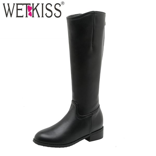 wetkiss knee high boots women low heels boot round toe shoes female motorcycle shoes ladies zip winter plus size 32-46, Black
wetkiss knee high boots women low heels boot round toe shoes female motorcycle shoes ladies zip winter plus size 32-46, Black
