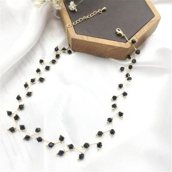 black crystal beads short collar chain female clavicle chain japanese and korean version of short pearl temperament necklace simple, Golden;silver
black crystal beads short collar chain female clavicle chain japanese and korean version of short pearl temperament necklace simple, Golden;silver