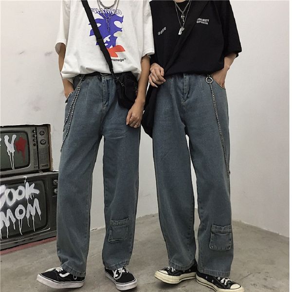 women's jeans autumn korean winter fashion retro small pocket casual wide leg ins harajuku high waist hip hop women toursers, Blue
women's jeans autumn korean winter fashion retro small pocket casual wide leg ins harajuku high waist hip hop women toursers, Blue