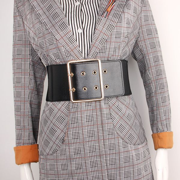 women cowhide belt stretch super wide waistbands real cow leather fashion rivet gold waistband dress cinturones para las mujer, Black;brown
women cowhide belt stretch super wide waistbands real cow leather fashion rivet gold waistband dress cinturones para las mujer, Black;brown