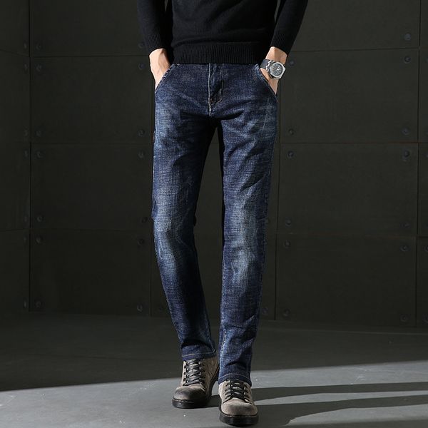 2020 new arrival young men's casual small straight pants fashion cotton elastic jeans, Blue
2020 new arrival young men's casual small straight pants fashion cotton elastic jeans, Blue